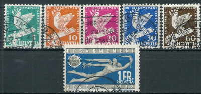 1932 r Szwajcaria Mi 250 - 255 kas.