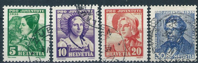 1935 r Szwajcaria Mi 287 - 290 kas.