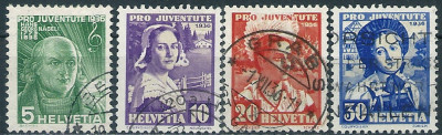 1936 r Szwajcaria Mi 306 - 309 kas.