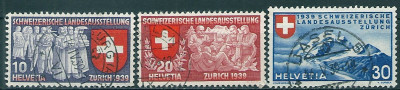 1939 r Szwajcaria Mi 335 - 337 kas. Po niemiecku