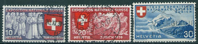 1939 r Szwajcaria Mi 338 - 340 kas. Francuzki