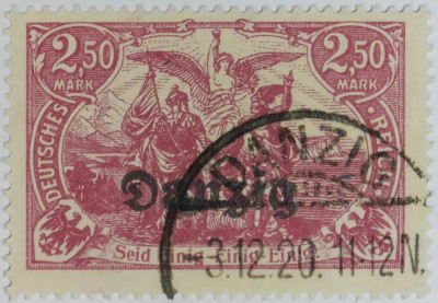 Fi 12 c kasowany. Wolne Miasto Gdańsk WMG, "Danzig"