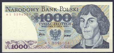 1975 r. Banknot 1000 zł Seria AS  UNC