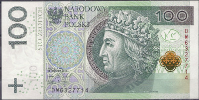 2018 r Banknot 100 zł DW  UNC