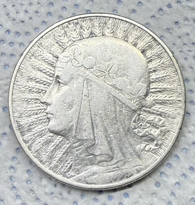 10 ZŁ, 1932 ZE ZNAKIEM TZW. GŁOWA KOBIETY