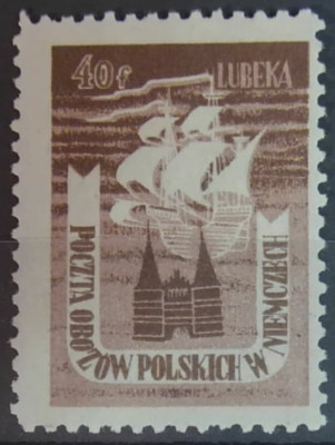 Poczta międzyobozowa Lubeka Fi. 2 Żaglowiec ng