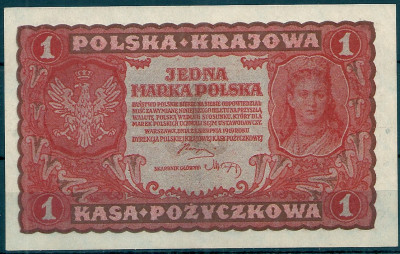 1919 r Banknot 1 Marka Polska Seria BM 621516 UNC-