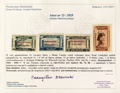 POLSKA 1954-II KORPUS -POCZTA POLOWA-ATEST!