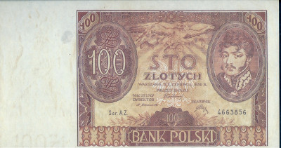 1932 r Banknot 100 zł. Reprint - Kopia UNC