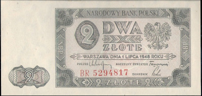 1948 r Banknot 2 zł Seria BR 5294817  UNC