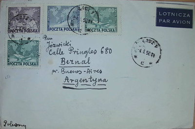 Fi 498 - 500 list:  Ł&oacute;dź - Buenos Aires - Argentyna 1950