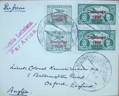 Fi 268 - 269 list:  Warszawa - Oxford - Anglia 1934