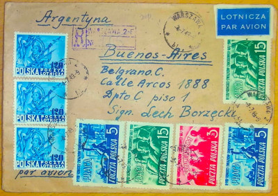 Fi 491, 492 - 494 Warszawa - Buenos Aires - Argentyna 1950