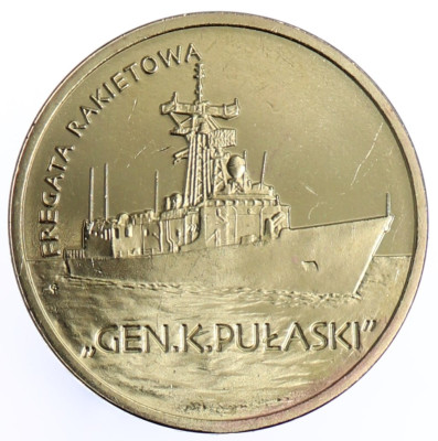 2 zł Fregata rakietowa &bdquo;Gen. K. Pułaski&rdquo;