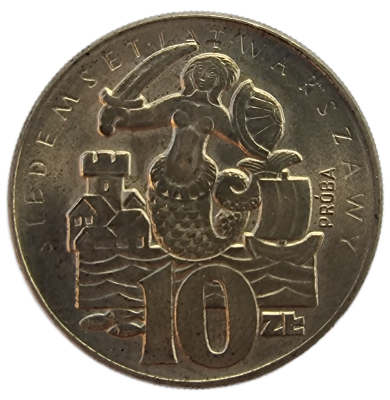 10 zł 700 lat Warszawy - Pr&oacute;ba Piękny stan