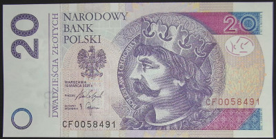 20 zł 2025 rok seria CF 0058491 UNC