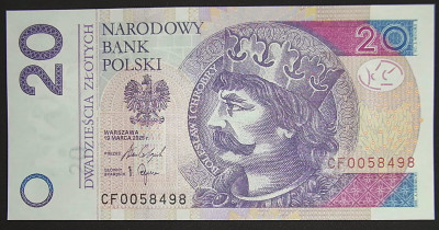 20 zł 2025 rok seria CF 0058498 UNC