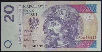 20 zł 2025 rok seria CF 0058499 UNC