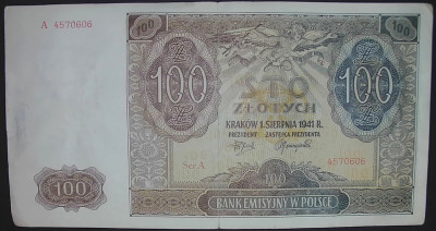 100 zł &ndash; 1 sierpnia 1941 r. seria A stan III