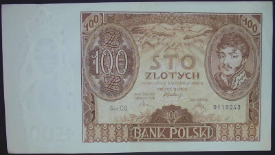 100 złotych 9 listopada 1934. Seria: C.O. 9119243