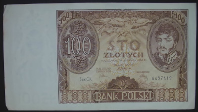 100 złotych 9 listopada 1934. Seria: C.K. 6457419