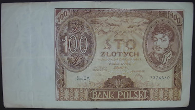 100 złotych 9 listopada 1934. Seria: C.M. 7374640