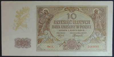 10 zł &ndash; 1 marca 1940 r. Seria L 2444890