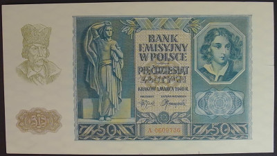 50 zł &ndash; 1 marca 1940 r. A 0609735