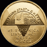 2009 r. 2 zł  65. Roczn. Likwid. Getta w Łodzi.